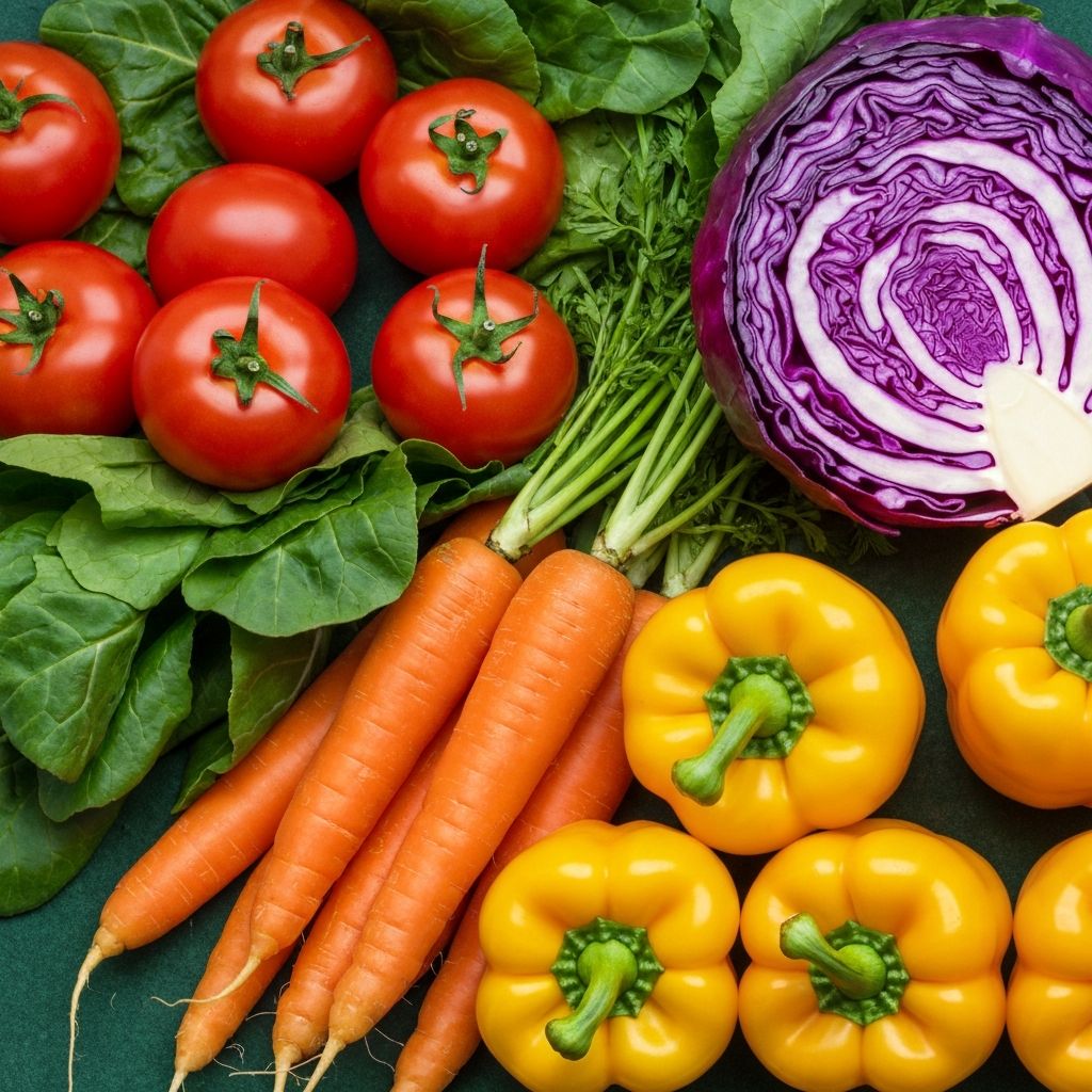 Colorful variety of produce